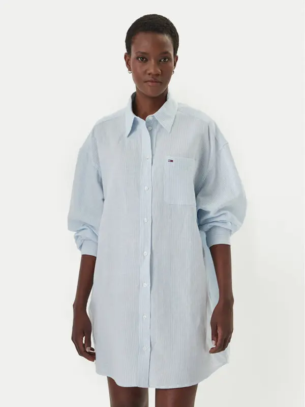 Tommy Jeans Tommy Jeans Haljina košulja DW0DW22344 Svijetloplava Relaxed Fit
