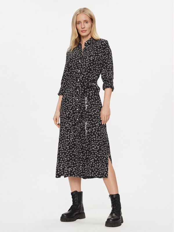 Tommy Jeans Tommy Jeans Haljina košulja Tjw Ditsy Belted Midi Dress Ext DW0DW17419 Crna Regular Fit