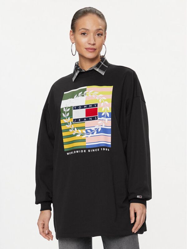 Tommy Jeans Tommy Jeans Haljina za svaki dan Luxe DW0DW15885 Crna Relaxed Fit