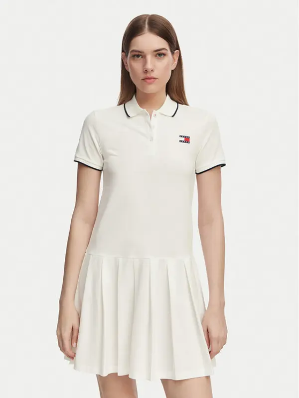 Tommy Jeans Tommy Jeans Haljina za svaki dan Tommy Badge DW0DW22328 Bijela Relaxed Fit