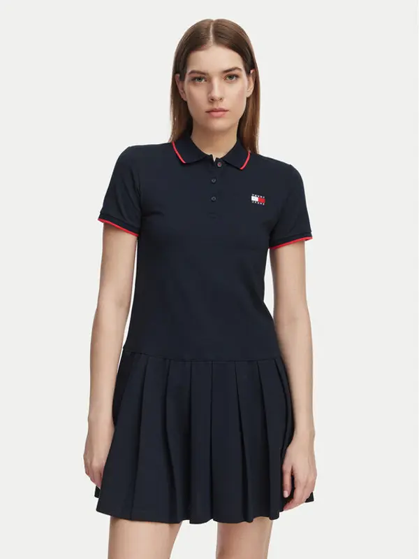 Tommy Jeans Tommy Jeans Haljina za svaki dan Tommy Badge DW0DW22328 Tamnoplava Relaxed Fit
