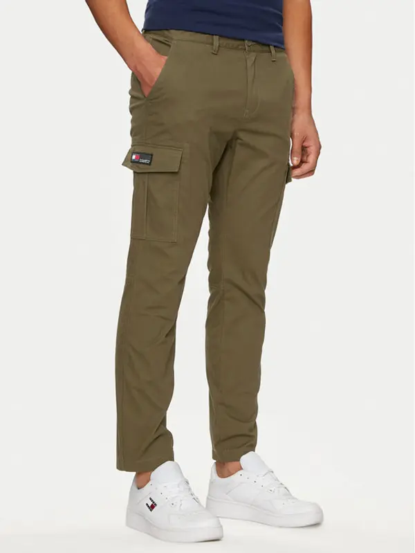 Tommy Jeans Tommy Jeans Hlače Austin DM0DM18940 Zelena Slim Fit