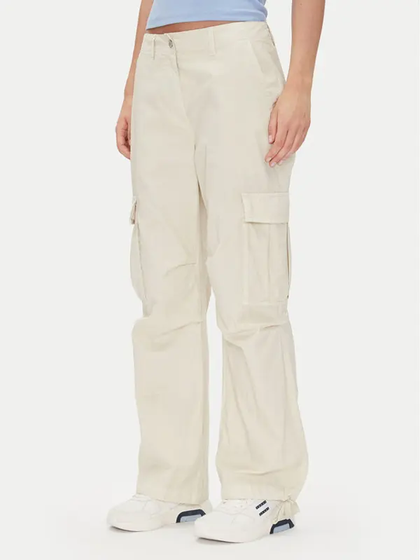 Tommy Jeans Tommy Jeans Hlače Tjw Cargo Relaxed Straight DW0DW20350 Bež Relaxed Fit