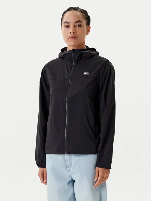 Tommy Jeans Tommy Jeans Jakna protiv vjetra DW0DW21188 Crna Regular Fit