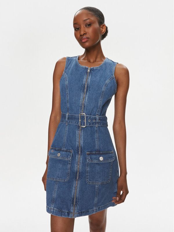 Tommy Jeans Tommy Jeans Jeans haljina DW0DW17682 Tamnoplava Slim Fit