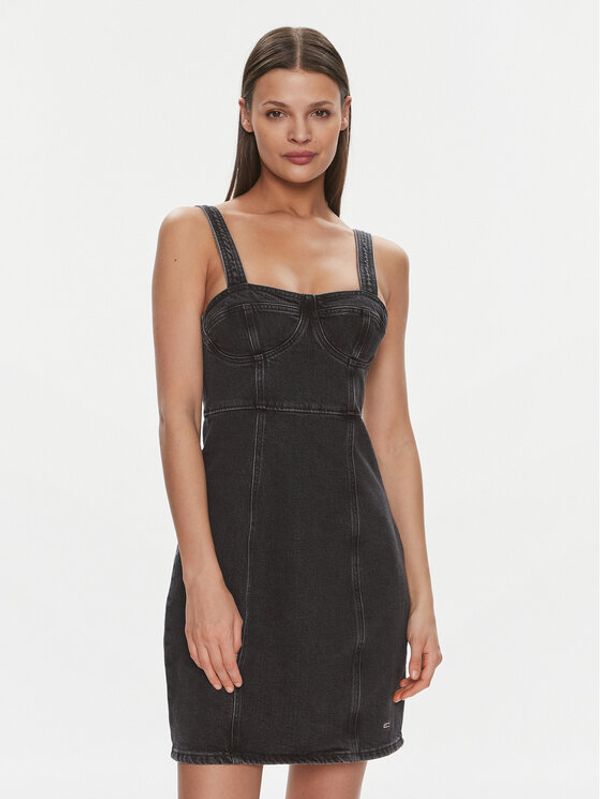 Tommy Jeans Tommy Jeans Jeans haljina DW0DW17698 Crna Slim Fit