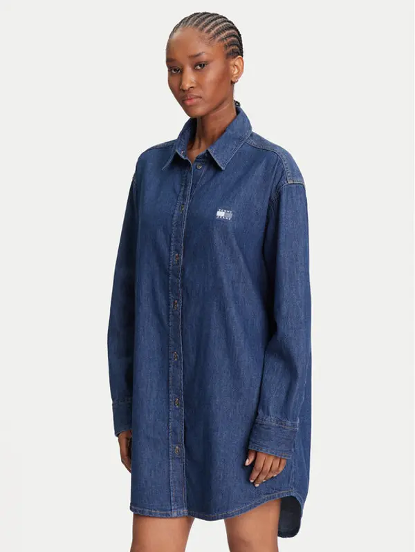 Tommy Jeans Tommy Jeans Jeans haljina DW0DW21420 Tamnoplava Relaxed Fit