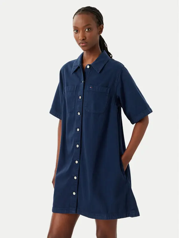 Tommy Jeans Tommy Jeans Jeans haljina DW0DW22847 Plava A-Line Fit
