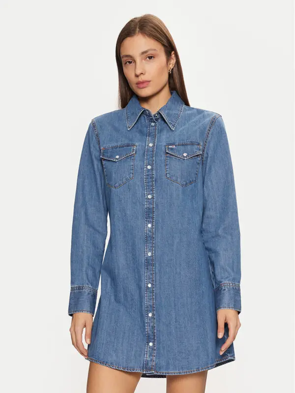 Tommy Jeans Tommy Jeans Jeans haljina Western DW0DW19853 Plava Regular Fit