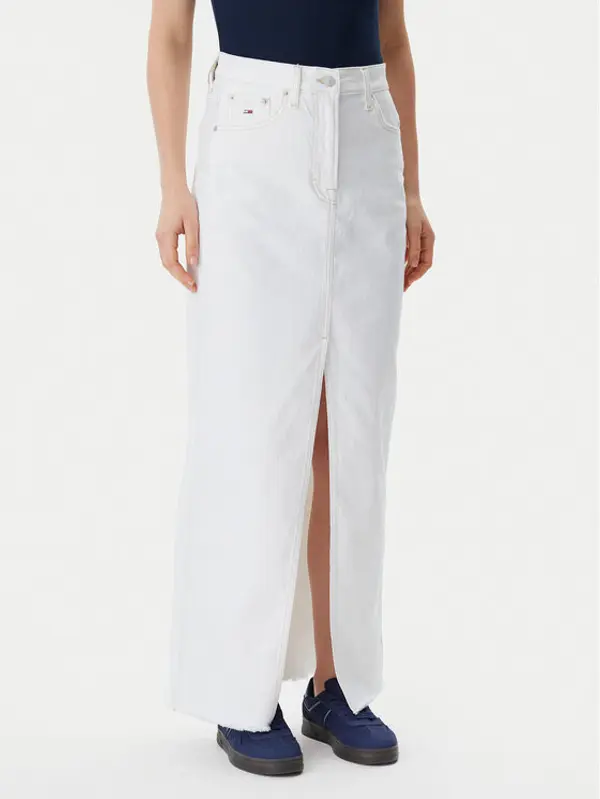 Tommy Jeans Tommy Jeans Jeans suknja Claire DW0DW20125 Écru Regular Fit