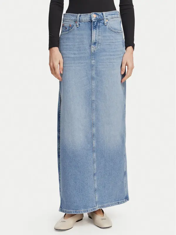 Tommy Jeans Tommy Jeans Jeans suknja Claire DW0DW22711 Svijetlo plava Regular Fit