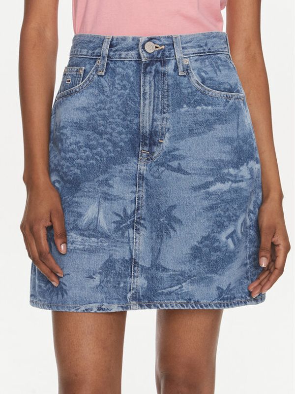 Tommy Jeans Tommy Jeans Jeans suknja DW0DW17671 Plava Regular Fit