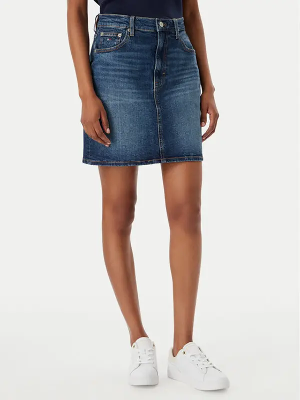 Tommy Jeans Tommy Jeans Jeans suknja DW0DW22714 Plava Straight Fit