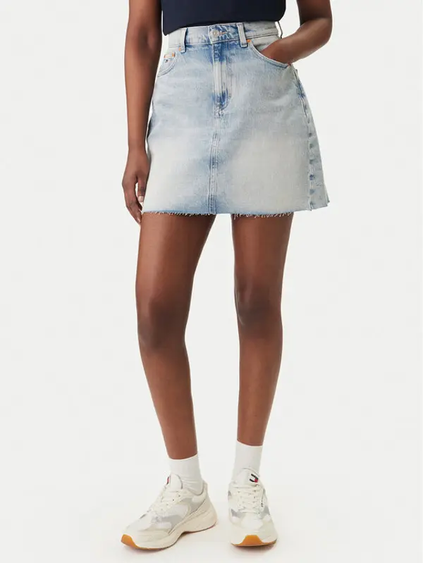 Tommy Jeans Tommy Jeans Jeans suknja DW0DW22716 Svijetloplava Mom Fit
