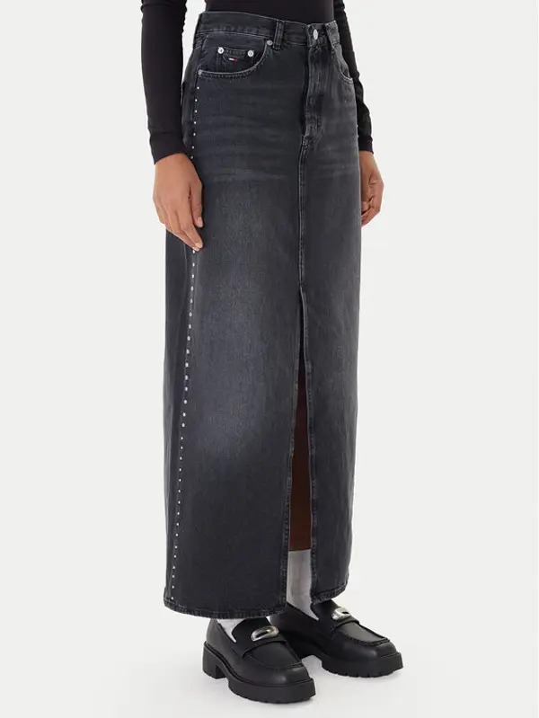 Tommy Jeans Tommy Jeans Jeans suknja Layla DW0DW21576 Crna Regular Fit