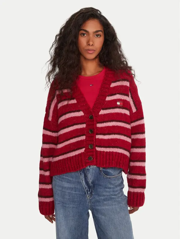 Tommy Jeans Tommy Jeans Kardigan Badge DW0DW21678 Crvena Relaxed Fit