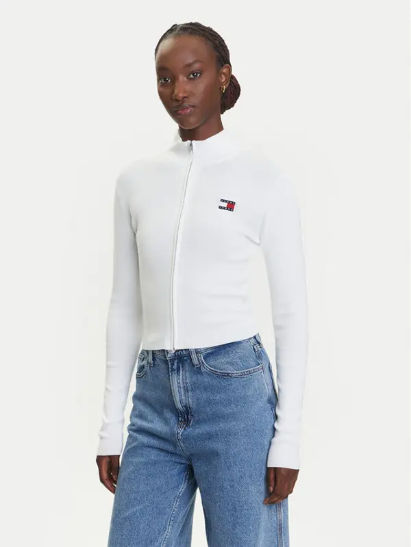Tommy Jeans Tommy Jeans Kardigan DW0DW20967 Bijela Slim Fit