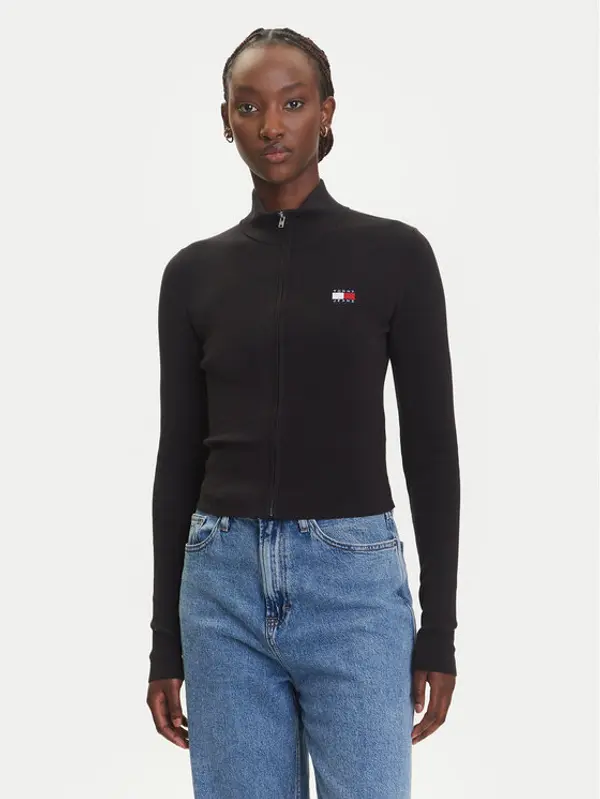 Tommy Jeans Tommy Jeans Kardigan DW0DW20967 Crna Slim Fit