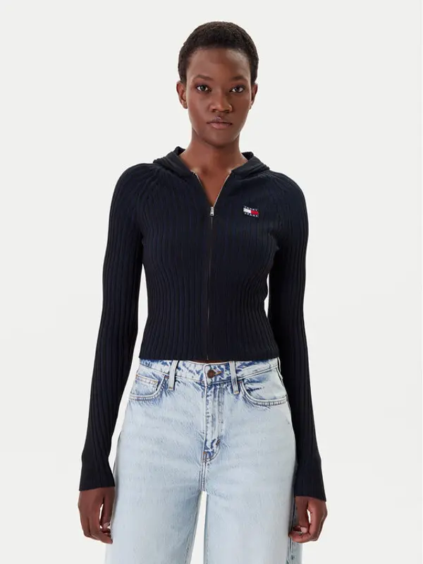 Tommy Jeans Tommy Jeans Kardigan DW0DW20974 Crna Slim Fit
