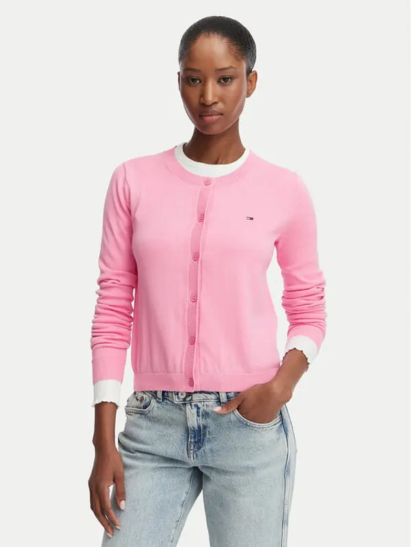 Tommy Jeans Tommy Jeans Kardigan DW0DW20976 Ružičasta Regular Fit