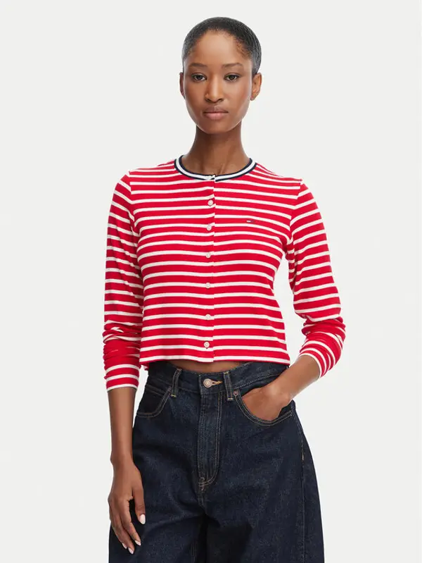 Tommy Jeans Tommy Jeans Kardigan DW0DW22805 Crvena Slim Fit