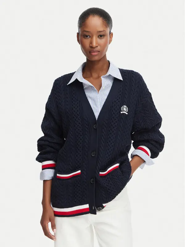 Tommy Jeans Tommy Jeans Kardigan DW0DW22934 Tamnoplava Regular Fit