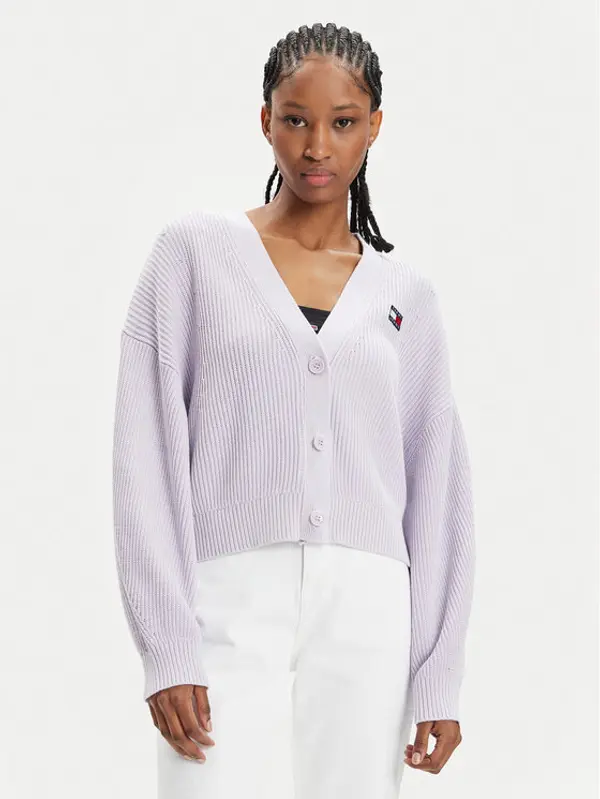 Tommy Jeans Tommy Jeans Kardigan Essential DW0DW17253 Ljubičasta Relaxed Fit