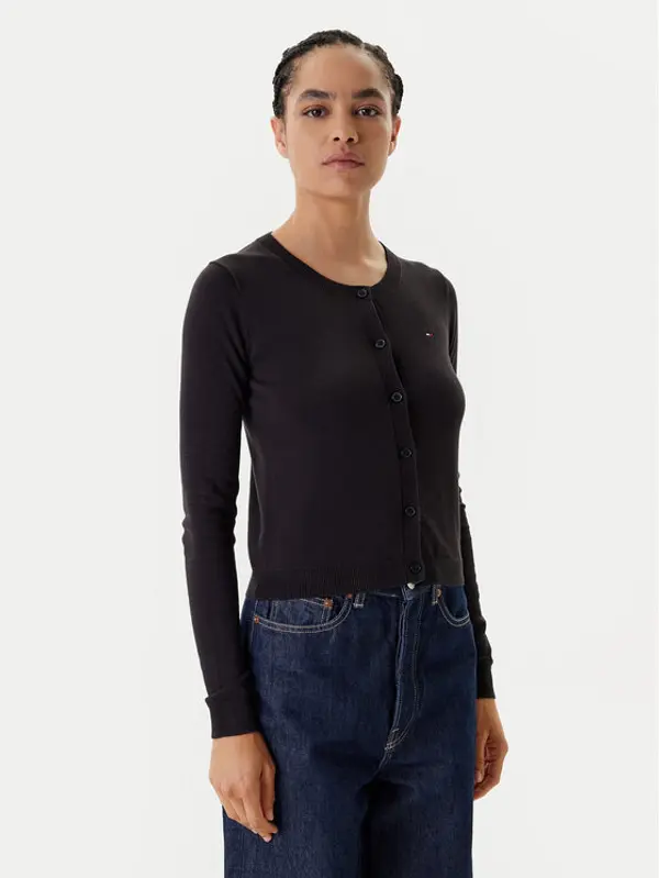 Tommy Jeans Tommy Jeans Kardigan Essential DW0DW20976 Crna Regular Fit