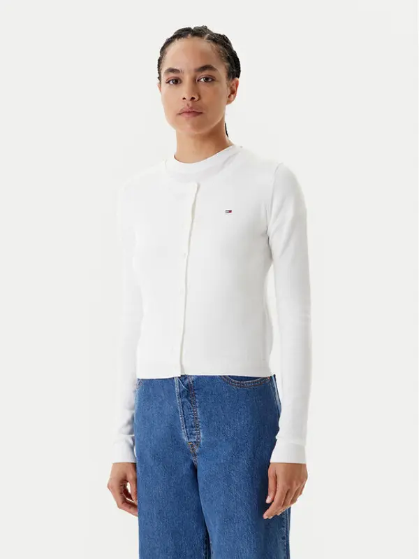 Tommy Jeans Tommy Jeans Kardigan Essential DW0DW20976 Écru Regular Fit