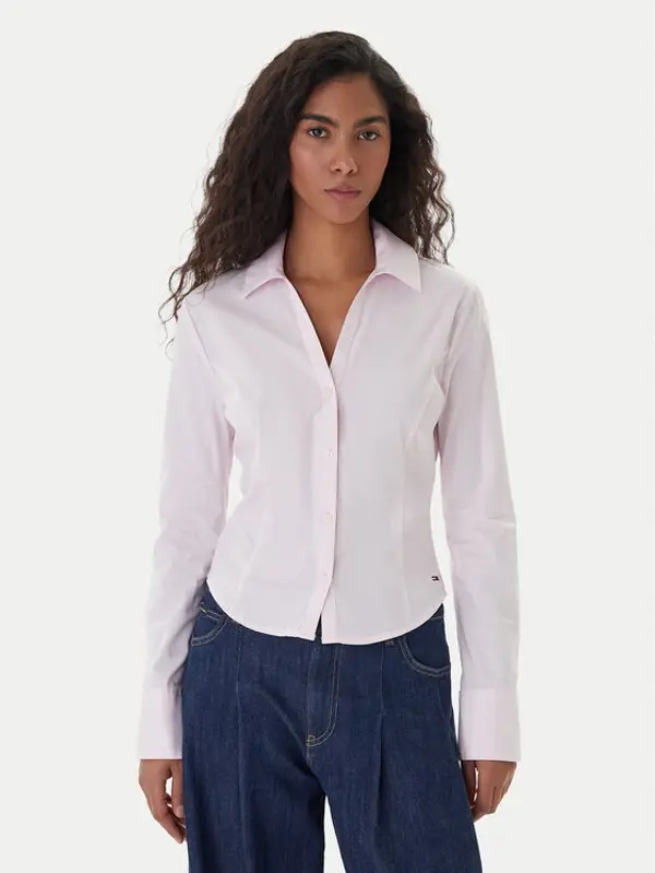Tommy Jeans Tommy Jeans Košulja Baby DW0DW22604 Ružičasta Slim Fit