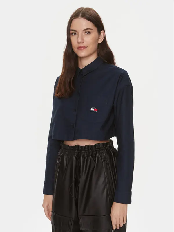Tommy Jeans Tommy Jeans Košulja Badge DW0DW17345 Tamnoplava Relaxed Fit