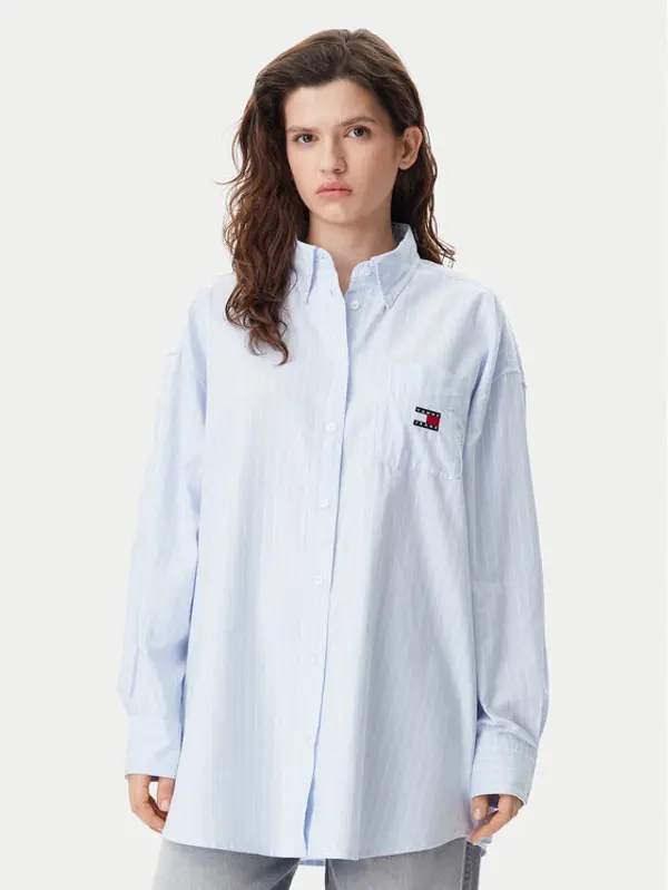 Tommy Jeans Tommy Jeans Košulja Badge DW0DW20289 Svijetloplava Oversize