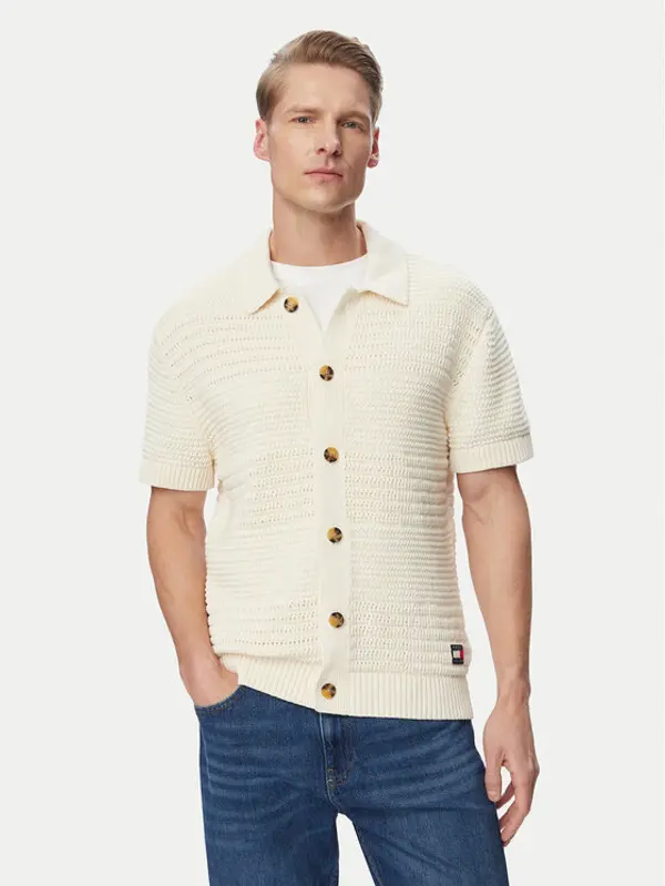 Tommy Jeans Tommy Jeans Košulja Crochet DM0DM23373 Svijetlo bež Regular Fit