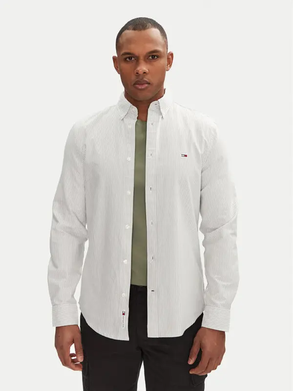 Tommy Jeans Tommy Jeans Košulja DM0DM20668 Zelena Slim Fit