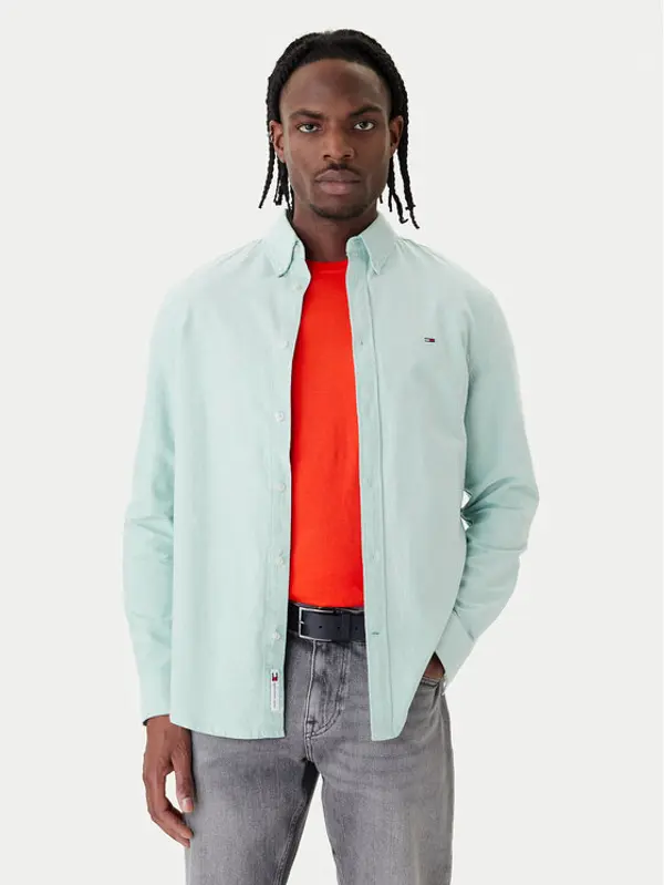 Tommy Jeans Tommy Jeans Košulja DM0DM21298 Zelena Regular Fit