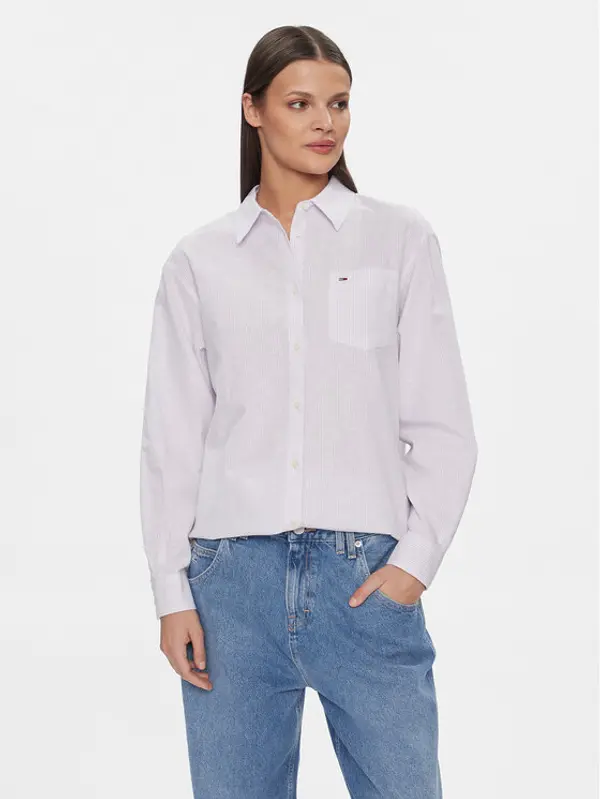 Tommy Jeans Tommy Jeans Košulja DW0DW17737 Ljubičasta Boxy Fit
