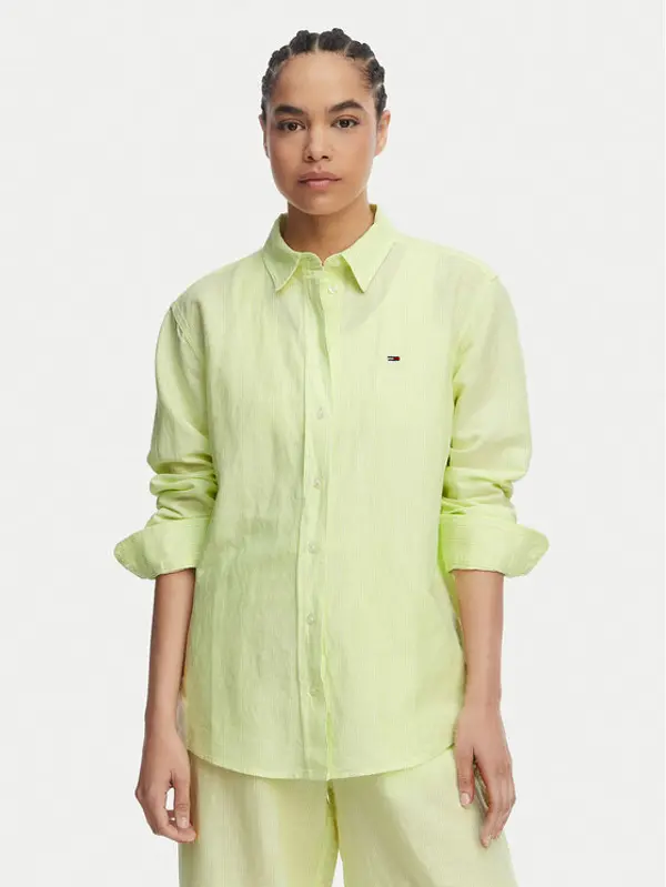 Tommy Jeans Tommy Jeans Košulja DW0DW22209 Svijetlo zelena Relaxed Fit