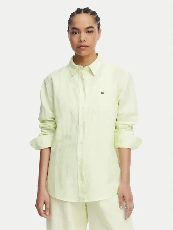 Tommy Jeans Tommy Jeans Košulja DW0DW22209 Svijetlo zelena Relaxed Fit