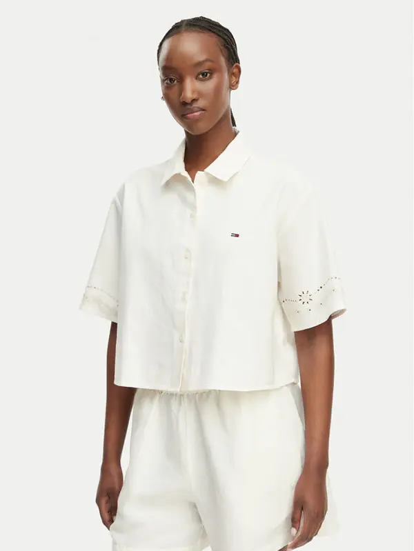 Tommy Jeans Tommy Jeans Košulja DW0DW22214 Krem Relaxed Fit