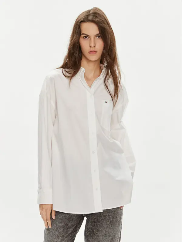 Tommy Jeans Tommy Jeans Košulja Essential DW0DW18659 Bijela Oversize