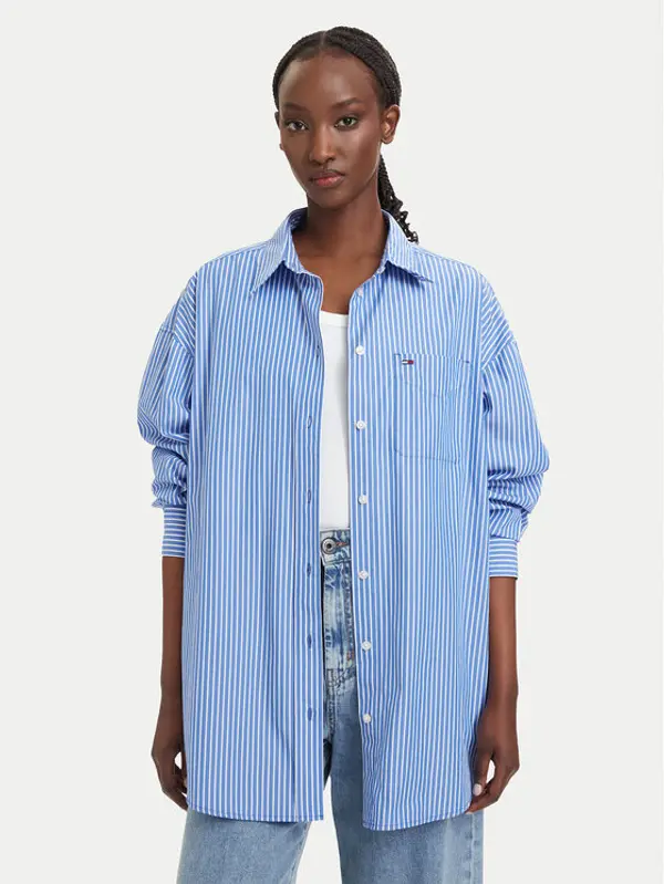 Tommy Jeans Tommy Jeans Košulja Essential DW0DW22936 Plava Oversize