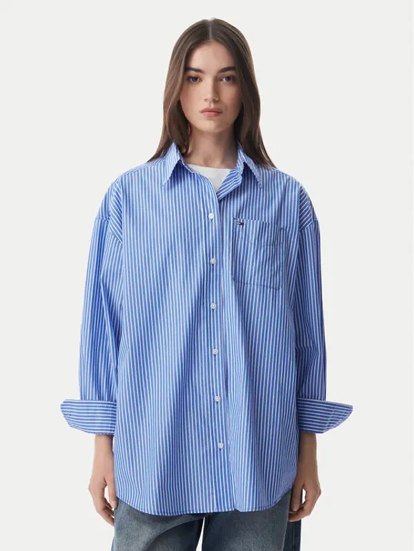 Tommy Jeans Tommy Jeans Košulja Essential DW0DW22936 Plava Oversize