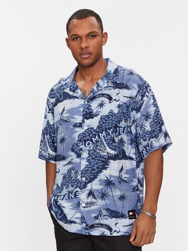 Tommy Jeans Tommy Jeans Košulja Hawaiian Camp DM0DM18950 Plava Relaxed Fit