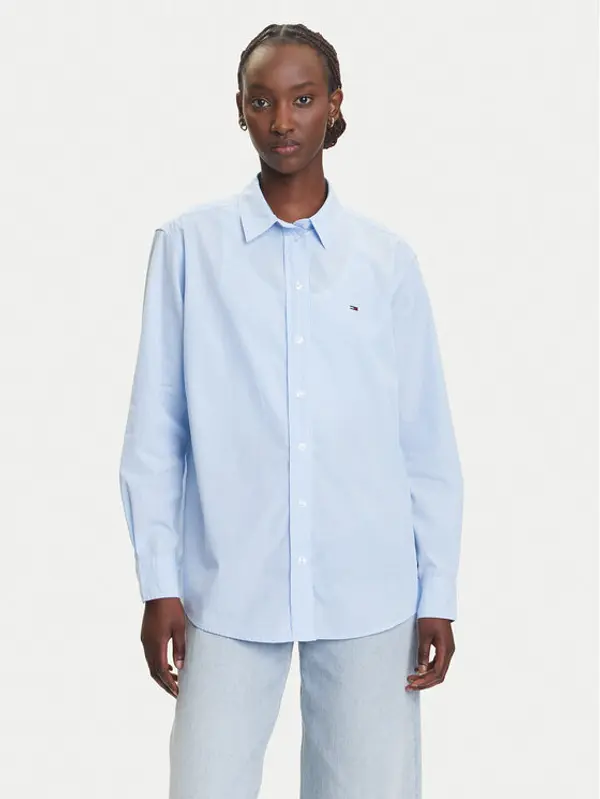 Tommy Jeans Tommy Jeans Košulja Micro Gingham DW0DW20987 Plava Relaxed Fit