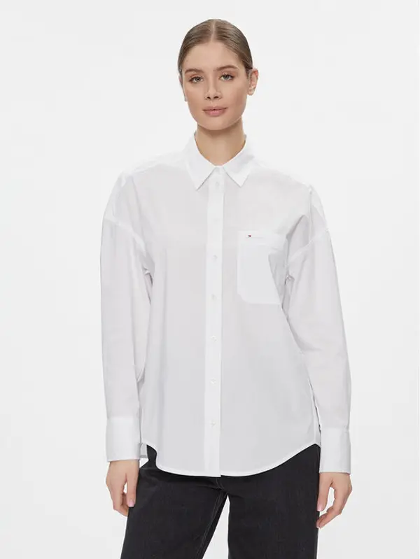 Tommy Jeans Tommy Jeans Košulja Tjw Ovs Cotton Shirt Ext DW0DW17356 Bijela Regular Fit