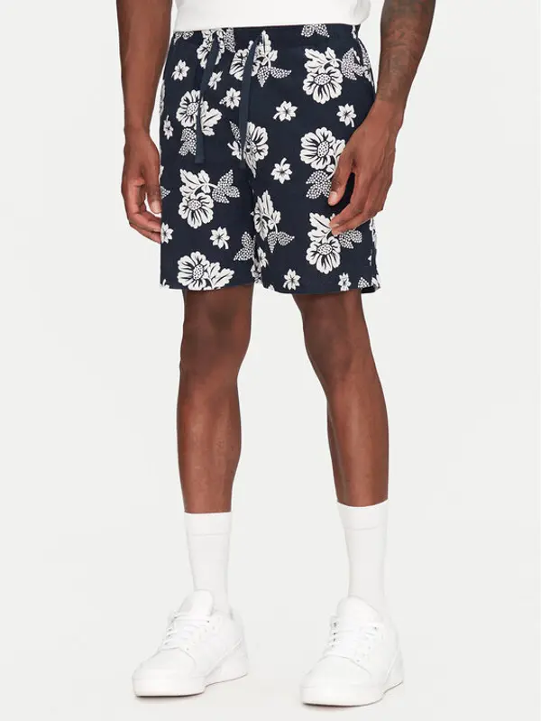 Tommy Jeans Tommy Jeans Kratke hlače Slub Aop Beach DM0DM21947 Tamnoplava Regular Fit