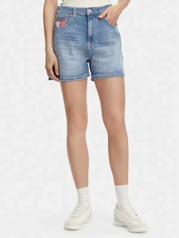 Tommy Jeans Tommy Jeans Kratke traperice Colour-Blocked Coin DW0DW22692 Svijetlo plava Regular Fit