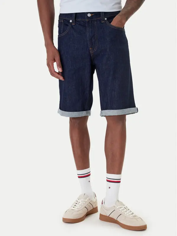 Tommy Jeans Tommy Jeans Kratke traperice Ronnie DM0DM23067 Tamnoplava Regular Fit