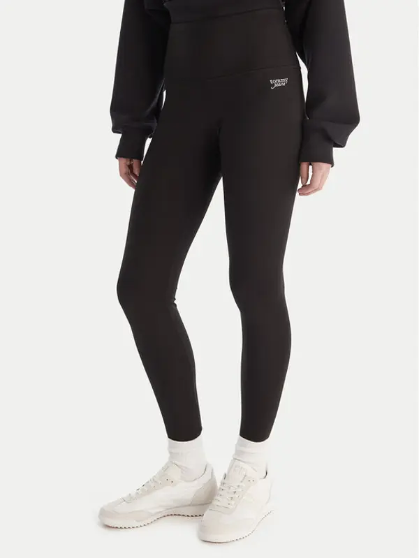 Tommy Jeans Tommy Jeans Leggings Silver Script DW0DW21830 Crna Slim Fit