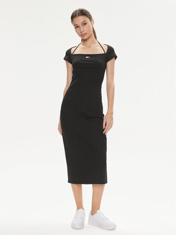 Tommy Jeans Tommy Jeans Ljetna haljina Badge DW0DW17943 Crna Slim Fit